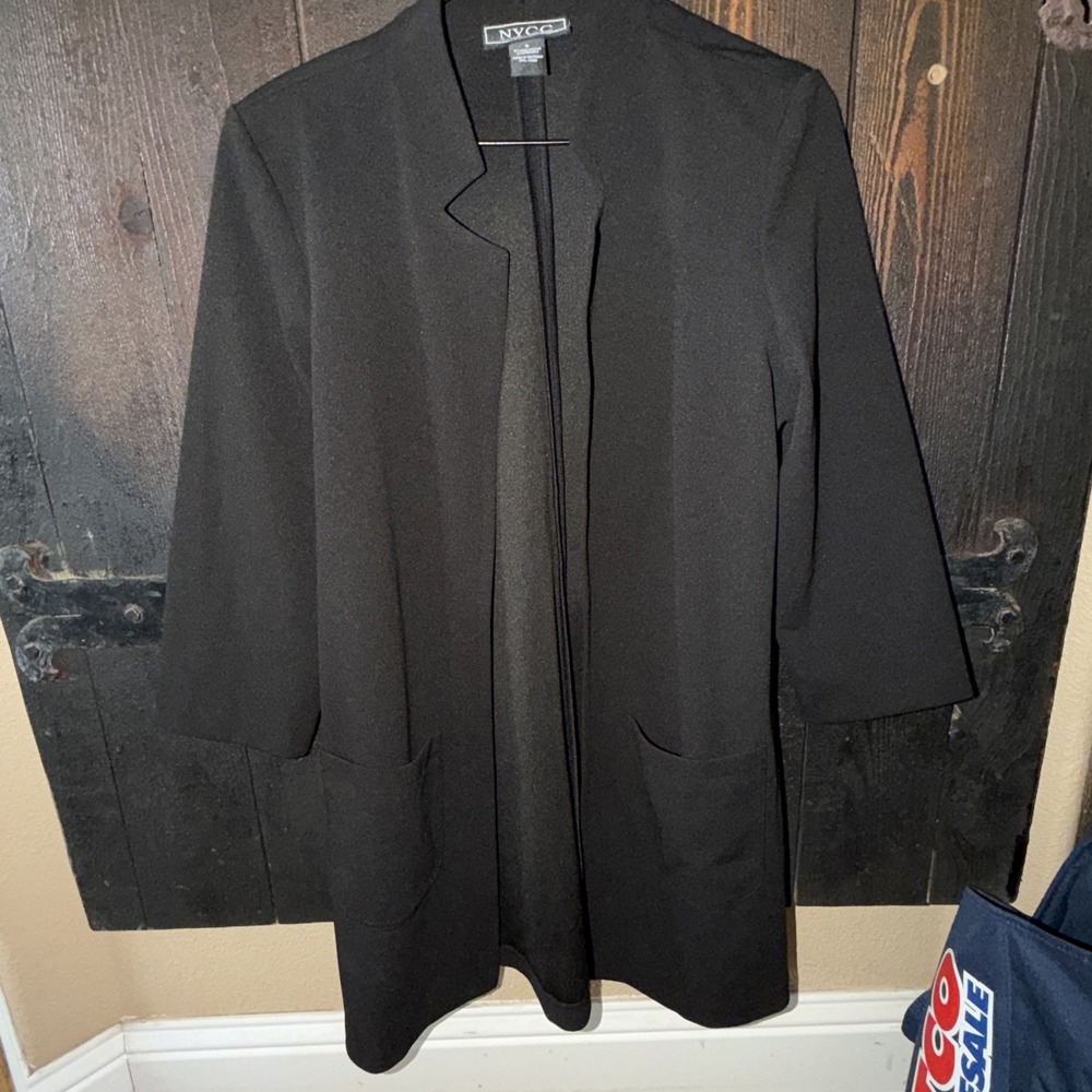 nycc new york clothing co Mid Length Open Front Over Coat Jacket Size Small K